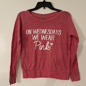 “On Wednesdays We Wear Pink” women’s long sleeve shirt, small